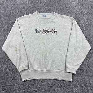 Vintage Gander Mountain Sweatshirt Mens XL Gray Embroidered Logo‎ Outdoors Hunt